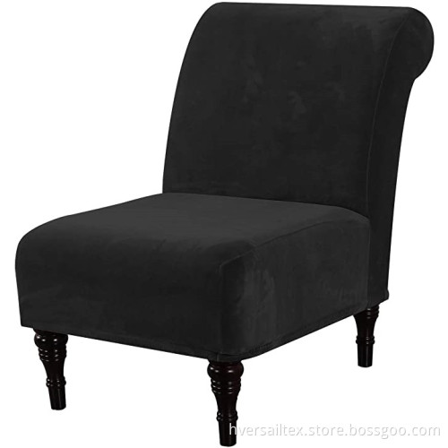 Velvet Accent Chair Covers Stretch Armless Chair Covers